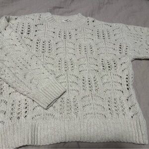 Mango Textured Knit Sweater in Cream